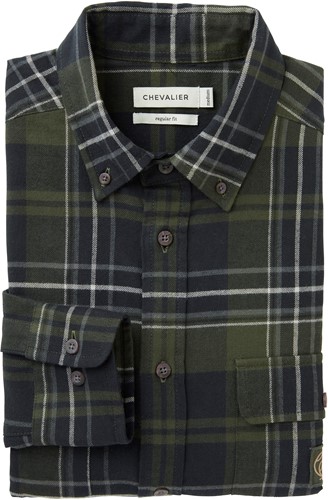 Chevalier® Heron Flannel Shirt Men October Green Checked-3