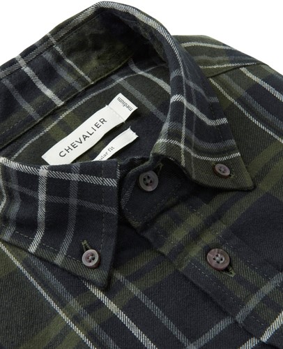 Chevalier® Heron Flannel Shirt Men October Green Checked-2