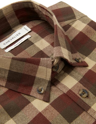 Chevalier® Heron Flannel Shirt Men Holly Green Checked-3