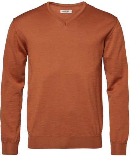 Chevalier® Aston V Neck Merino Pullover - Amber - Maat 2XL