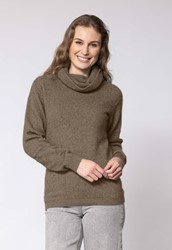 Noble Wilde® Polo Neck Sweater Latte Merino Wol & Possum