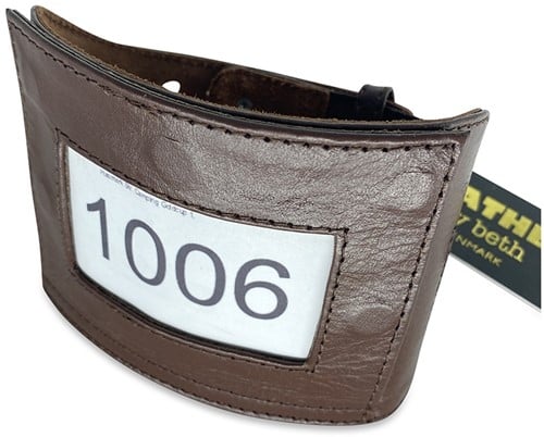 Leather By Beth Startnummer houder BROWN