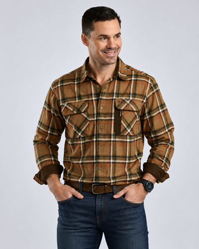 Pinewood® Cornwall Shirt Men - Dark Sandstone