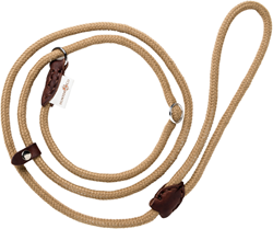 Hunter & Co Sliplijn Leather & Cotton BEIGE 8mm