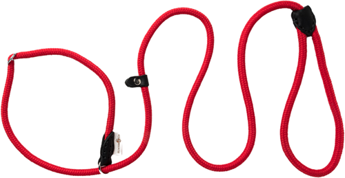 Hunter & Co Sliplijn Leather & Cotton ROOD 8mm