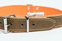Soft Leren Onderlegde Halsband Hunting Green Small / Medium / Large-3