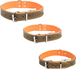 Soft Leren Onderlegde Halsband Hunting Green Small / Medium / Large