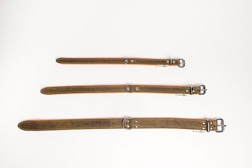 Soft Leren Onderlegde Halsband Hunting Green Small / Medium / Large-2