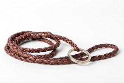 Fluitkoord Gevlochten Plaited Leather Chestnut