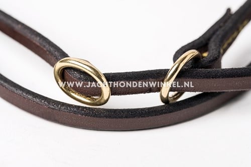 Leren showlijn Donkerbruin 6mm x 110cm Met dubbele stop-2