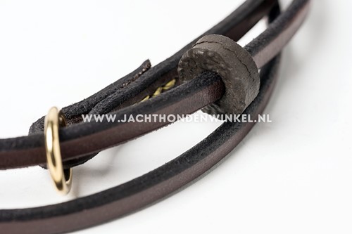 Leren showlijn Donkerbruin 6mm x 110cm Met dubbele stop-3