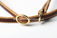 Leren showlijn Naturel 6mm x 110cm Met dubbele stop-2