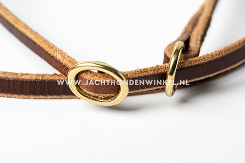 Leren showlijn Naturel 6mm x 110cm Met dubbele stop-2