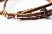Leren showlijn Naturel 6mm x 110cm Met dubbele stop-3