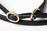 Leren showlijn Zwart 6mm x 110cm Met dubbele stop-2