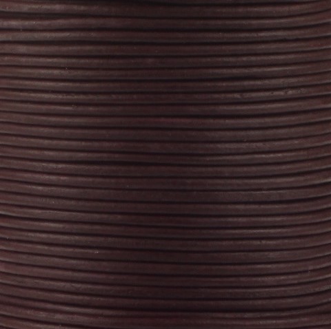 Lederen fluitkoord Dark Brown c.a. 100cm