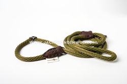 Hunter & Co Sliplijn Comfort Olive 10mm x 160cm Dubbele stop