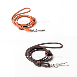 Mystique Luxe fluitkoord leder Licht & Donker Bruin