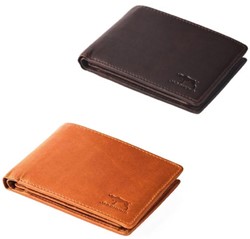 Jagdhund® Heren portemonnee "Lennard" Cognac & Brown