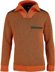 Foresta Heren Trui Orange & Olive 100% Merinowol