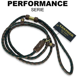 Leather By Beth Retriever Leash Cognac - Darkgreen 150cm x 8mm