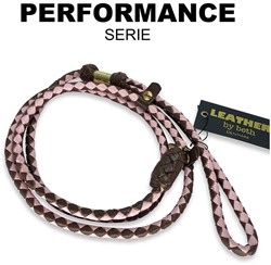 Leather By Beth Retriever Leash Cognac - Pink 150cm x 8mm