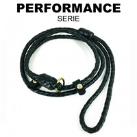 Leather By Beth Retriever Leash Black - Darkgreen 150cm x 8mm