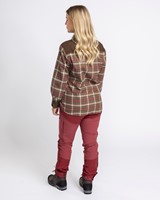 Pinewood® Prestwick Exclusive Shirt WOMAN Hunting Olive / Plum-3