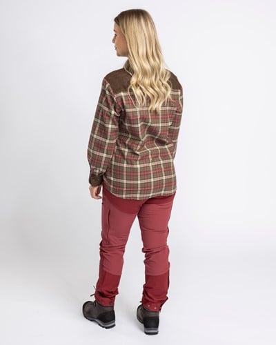 Pinewood® Prestwick Exclusive Shirt WOMAN Hunting Olive / Plum-3