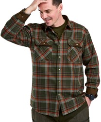 Pinewood® Prestwick Shirt Men - Green / Burned Orange
