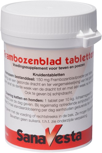 Frambozenblad tabletten Potje 200 stuks Het natuurlijke middel tegen schijndrachtigheid