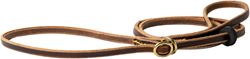 Leren showlijn Naturel 6mm x 110cm Met dubbele stop
