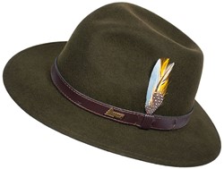 Skogen 100% Wolvilten Jachthoed Olive / Brown