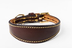 Teckelhalsband de luxe (handgemaakt)