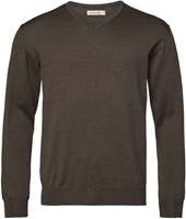 Chevalier Aston V Neck Merino Pullover Brown