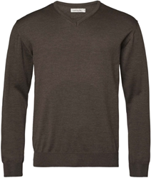 Chevalier Aston V Neck Merino Pullover Brown