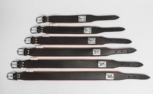 Zweethalsband leer Zwart - Maat 1 Halsomvang 25 - 29 cm-3