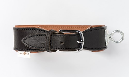 Zweethalsband leer Zwart - Maat 1 Halsomvang 25 - 29 cm